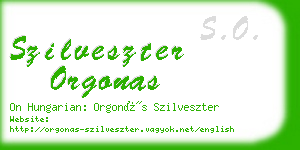 szilveszter orgonas business card